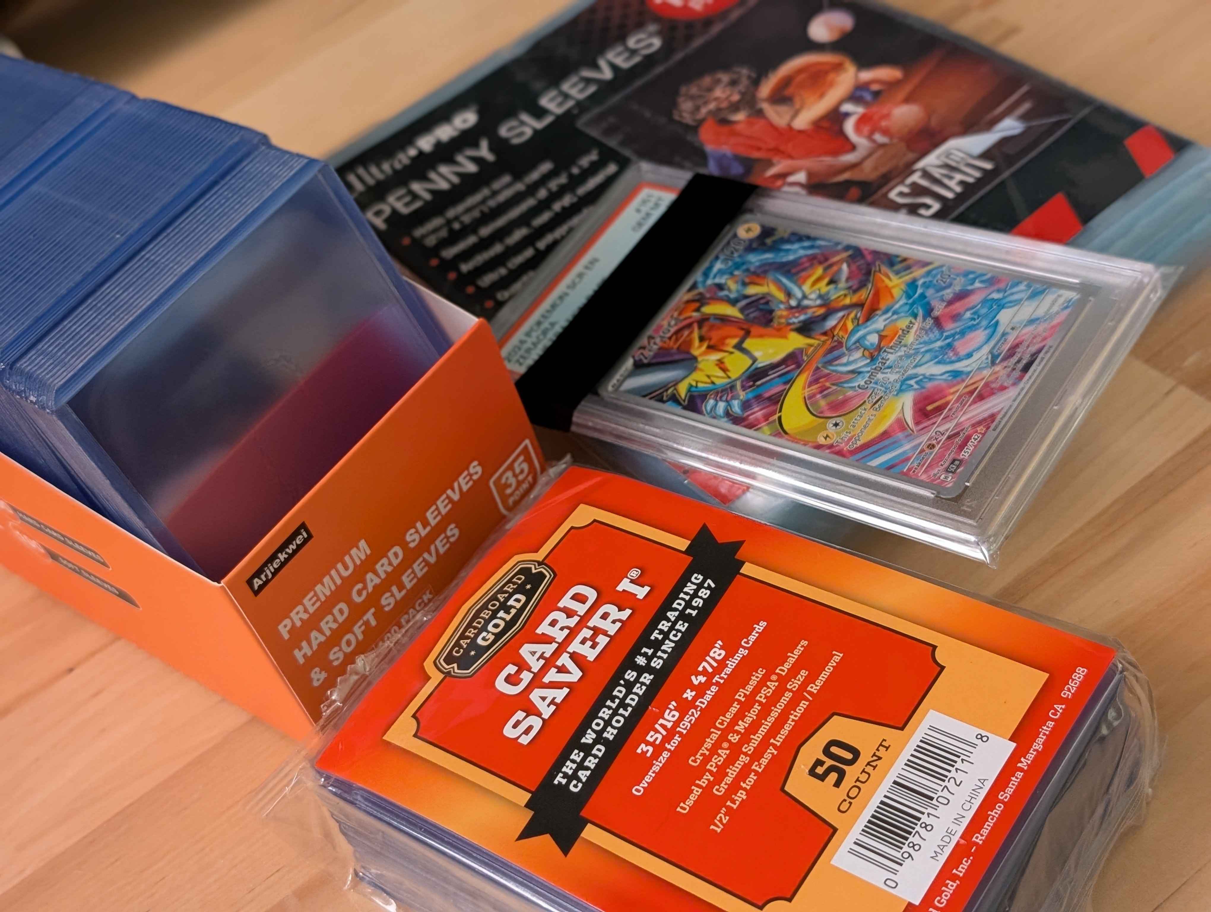Pokémon card storage supplies and protective materials